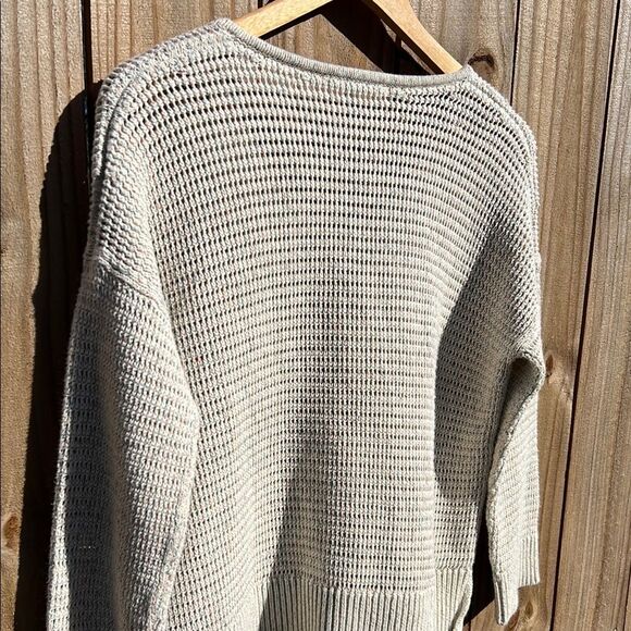 Madewell Women’s Cream with Orange Blue Thread V-Neck Long Sleeve Sweater Cotton - Picture 15 of 16